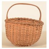Dainty Size Antique Splint Oak Berry Basket