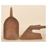 Signed Goosewing Axe & Carved Wood Grain Scoop
