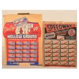 Speedway & Hollow Ground NOS Razor Blade Displays
