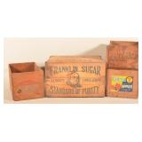 Group Wood Labeled Advertising Shipping Crates