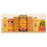 Collection Vintage Veterinary Flea Tins & Packages