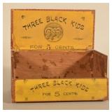 Early "Three Black Kids" 5 Cents Cigar Box