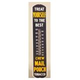 39" Porcelain Chew Mail Pouch Tobacco Thermometer