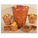 Collection of Different Size Wood Fruit Baskets