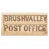 Brush Valley, Pennsylvania Wood Post Office Sign
