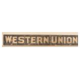 Antique Wood Smaltz-Painted Western Union Sign