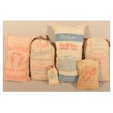 Group of Six Stuffed Advertising Flour Sacks