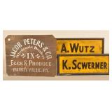 Parryville, PA Eggs Stencil & Wood Name Signs