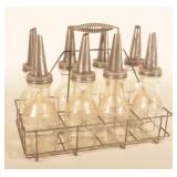 Oil Bottle Carrier w/ 8 Matching 1-Quart Bottles
