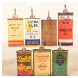 7 Lead Top Handy Oilers Incl. Delco & Gold Eagle