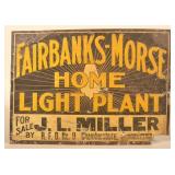 Embossed SST Fairbanks Morse Home Light Plant Sign