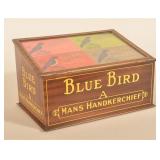 Blue Bird Handkerchief Store Counter Tin Display