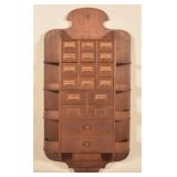 Unusual Large Hanging Walnut Spice Cabinet