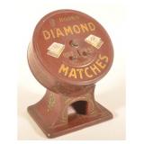 Diamond Matches Tin Countertop Dispenser