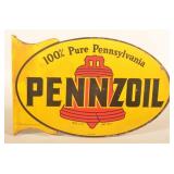 1941 Double-Sided Tin Pennzoil Flange Sign