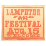 Lampeter Fire Co. Early-20th C. Festival Sign