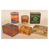 Six Tobacco Tins Incl Dan Patch, Catcher & Belfast