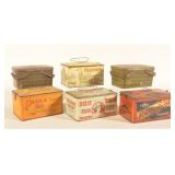 Collection of Six Tobacco Lunch Box Tins
