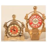 Iron City Beer Advertising Clock & Coat Hanger