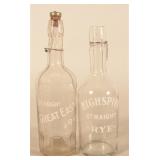 Highspire & Great Eastern Rye Saloon Bottles