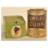 Two Cuba Chewing Tobacco Store Tins