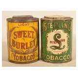 Sterling & Sweet Burley Tobacco Store Tins