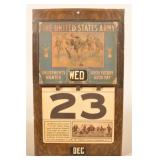 Great Early-20th C. US Army Tin Perpetual Calendar