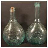 Two Historical 19th C. Glass Flasks