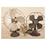Three Vintage Wire & Steel Fans