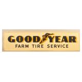 Excellent Goodyear Self-Framed Tin Sign Dated 1953
