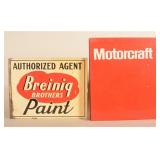 Breinig Flange Paint Sign & Motorcraft Sign