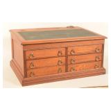 Antique Oak General Store Lift-Lid Spool Cabinet