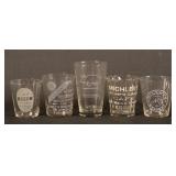 Five Etched Whiskey Shot Glasses PA, MD, OH