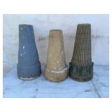Three Ornamental Ceramic Chimney Pots
