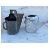Two Metal Utility Watering Cans