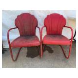 Red Metal Patio Chairs