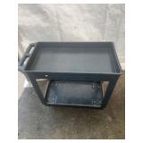 Black Two-Tier Plastic Utility Cart
