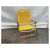 Yellow Vinyl and Metal Folding Chair