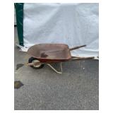 Metal Wheelbarrow with Wooden Handles