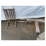 Rustic Wood Sled and Bench Lot