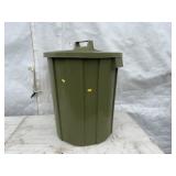 Green Plastic Trash Can with Lid