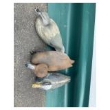 3 Painted Duck Decoys