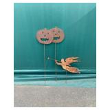 Rustic Metal Garden Stakes, Jack-O