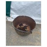 Large Cast Iron Cauldron With Bail Handles