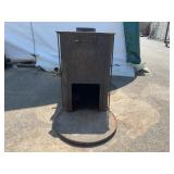 Cast Iron Wood Stove With Ornate Detail