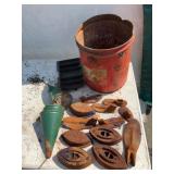 N-L Concentrate Pail and Iron Tools Lot