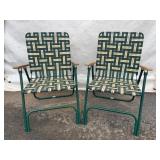 Webbed Metal Lawn Chairs