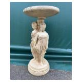 Cast Stone Bird Bath with Three Maiden Base