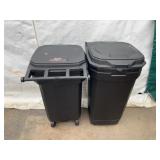 Sears Perma-Lid Plastic Trash Cans, 2pc