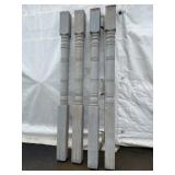 Four Painted Wood Porch Posts